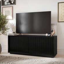 Beautiful Fluted TV Stand For TV's Up To 70" By Drew Barrymore, Warm Honey Finish - 黑色 - 查看 1