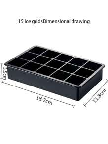 Silicone Ice Cube Trays, Square Shape With Lid Feeding Utensil Ice Cube Mold, Easy Clean Ice Cube Tray Mold For Home Use - Black - View 9