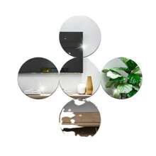 4 Pieces Of Acrylic Circular Self-Adhesive Mirror Stickers, Perfect For Bathroom, Dormitory, Bedroom, Living Room, Staircase Wall Stickers, Wall Background Decorative Mirrors. Gifts Birthday Graduation Personalised Stickers