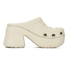 Crocs 男女通用木屐鞋，美人鱼设计，日常休闲 - 骨白色 - 查看 4