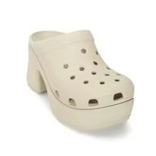 Crocs 男女通用木屐鞋，美人鱼设计，日常休闲 - 骨白色 - 查看 5