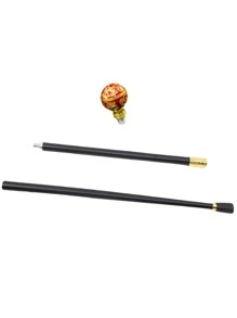 1 pieza Bastón/Bastón de Marcha de Estilo Britáinico Vintage con Patrón Floral Bicromo Desmontable, Perfecto para Halloween, Navidad, Cosplay, Actuaciones de Danza, Uso Diario y Como Regalo Maravilloso