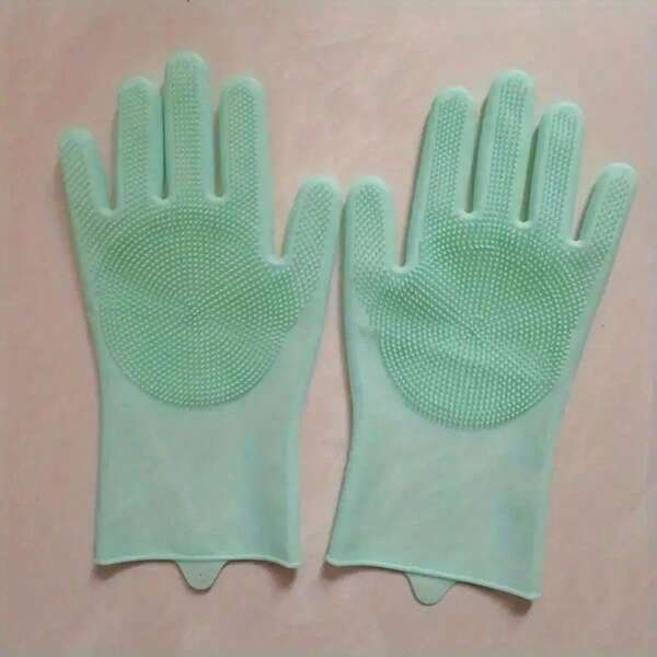 1 Pair Kitchen Silicone Dishwashing Gloves, Water-Resistant Insulated Cleaning Gloves For Household Chores, Dish Washing, Kitchen Cleaning Utensils, Household Cleaning Supplies, Room Decoration, Can Be Used To Prevent Oil, Garbage, Detergents, Etc., Suitable For Kitchens, Travel, Restaurants, Parties, Gatherings, Family Gifts, Home Gifts