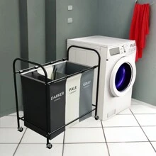 Laundry Sorter, 3-Section Laundry Hamper With Wheels, Rolling Laundry Basket With Large Capacity And Removable Bags For Clothes Storage, Multicolored,Spring,Minimalist,Summer Tops - Multicolor - View 5