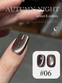 MISS SHAKA 10ml Autumn Moon Night Cat Eye Gel Nail Polish Nail Art Nail Salon Special For Autumn And Winter Black Clever Amber Brown Glass Bead Nail Gel Nail Supplies Christmas Nails