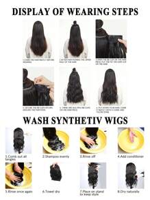 Clip In Hair Extensions,22 Inch Black Hair Extensions 4PCS/Set Black Straight Hair Extension Soft And Natural Hair Extensions For Women Heat Resistant Synthetic Hairpiece For Christmas Daily Use - Gold - View 12