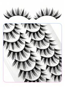 Asiteo 10 Pairs Exaggerated Cartoon Effect False Eyelashes, Soft Eyelash Extensions, Anime Style Fake Eyelashes, Korean Anime Lashes - Hitam - View 5