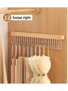 1pc Premium Wooden Wall-Mounted Hanger With Pull-Out Design For Underwear, Vests, Ties, Hats And Scarves, Space-Saving Closet Organizer Bedroom, Organizer, Home Storage, For White T-Shirt Women, Black Pants Women, Ladies Winter Clothes, Dress, Winter Clothes For Ladies, Elegant Woman Dresses, White Shirt For Ladies, Long Sleeve, White Jumpsuit For Women, Spring Dresses For Women, Spring Outfits For Women, Spring, Spring Clothes, Minimalist, Summer Tops Storage