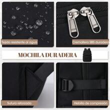 Mochila para Laptop 15.6 Pulgadas,Mochila de Viaje para Computadora Portátil,Mochilas para Mujer Hombre para Trabajo,Estudios,Viajes,Negocios,Mochila Juvenil Gran Capacidad - Negro - Ver 6