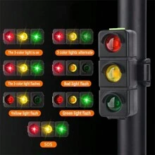 1 szt. Tylne światło rowerowe, 3-kolorowe światło ostrzegawcze do jazdy nocnej, ładowane przez USB, czerwone i zielone światło rowerowe