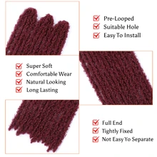 FULCRUM 12-36英寸蝴蝶辫钩针编织假发，厚实合成纤维，仿辫钩针编织假发，女士接发 - 酒紅色 - 查看 3