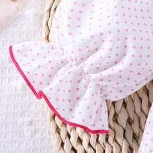 2025 Spring New Baby Girls Embroidered Heart & Polka Dot Pattern A-Line Long Sleeve Dress - White - View 5