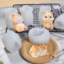 Molde de silicona con diseño de gato lindo para manualidades DIY - Blanco - Ver 2