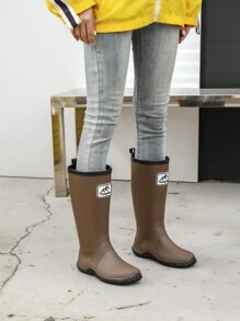 1双轻便高筒雨靴，柔软可折叠户外徒步长筒涉水鞋，骑行靴，超薄雨靴，徒步涉水靴，通勤鞋套，男女通用 - 棕色 - 查看 5