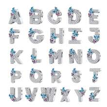 Easvnya Silver Butterfly Cubic Zirconia Letter A-Z Pendant, Suitable For Handmade Bracelet Necklace Minimalist Fashionable Jewelry DIY, Women Birthday Party Gift