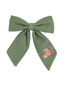 1 pieza Pinza de pelo con lazo bordado personalizado para niñas, lazos de pelo bordados con nombre personalizado, pinza de pelo con lazo de flor bordado, adecuado para decoración diaria del cabello, regalo para niñas, multifuncional, ornamental, grabado, letra, elegante, lindo, colorido, kawaii, adorable, casual, único, personalizado, regalos para bebés, lindos, familia, amigos, hija, hijo, ella, para el Día del Niño, vacaciones de primavera