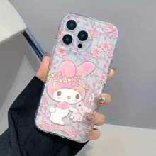 Sanrio Cute Sanrio Floral My Melody Anti-Drop Full Coverage Phone Case Compatible With Apple IPhone 16/15/14/13/12/11/XSMAX/XS/X/XR