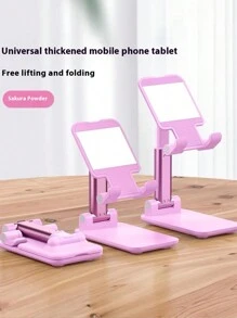 1pc Adjustable Multipurpose Phone Stand, Desk Livestream & Video Shooting Accessory, Foldable Slouchy Phone Holder, Compatible With Tablet, IPad, Suitable For Women And Students, Cute Pink Design