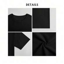 Easy Tiger Distressed Graphic For Women T-Shirt, Black Crew Neck, Casual And Stylish, Soft 100% Cotton - 黑色 - 查看 3