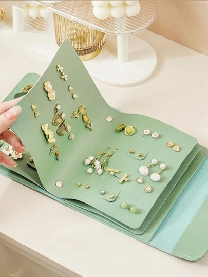 1pc Stylish Compact Multi-Functional Jewelry Roll Bag For Effortless Organization, Perfect For Storing Earrings And Necklaces, Portable Accessories Holder With Secure Closure, Ideal Gift For Women This Holiday Season, Perfect For Christmas, Thanksgiving, New Year, And Valentine's Day Celebrations, Enhance Your Travel Experience And Back To School Essentials With This Chic And Practical Storage Solution