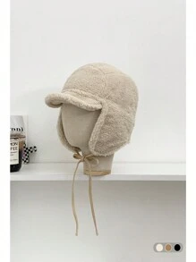 Gorro de trampero de piel sintética acolchada de colores contrastantes, cálido, con orejeras, unisex para parejas, adecuado para invierno, ciclismo, esquí, snowboard, otoño/invierno