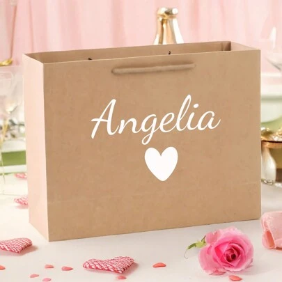 Personalized Name Gift Bag, Birthday Gift Bag, Special Occasion Gift Bag, Personalised Valentines Gift Bag, Custom Birthday Gift Packaging, Personalised Love Gift Bag, Waterproof, Seal, No-Iron, Ornamental, Vintage, High-Quality, Adorable, Cute, Stylish, Custom, Personalized, Unique, Ideal Gifts For Her, Boyfriend, Girlfriend, Dad, Mom, Family, Friends, Son, Daughter, For Anniversaries, For Valentine's Day, For Weddings, Wedding Essentials