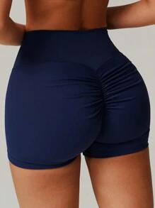 MASKERT Women's Fitness Shorts, Yoga Pants, Running Sports Pants, High Elasticity Sports Pants, Pleated And Hip Lifting Pants