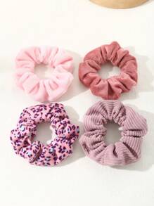 4pcs Girls Minimalist Style Hair Tie/Scrunchie For Everyday Hair Decoration - Multicolor - View 15