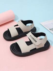 1 Pair Kids Summer Beach Sandals, New Toddler Boys Soft Bottom Hook And Loop Casual Sandals