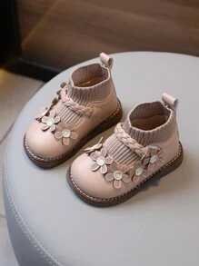 1 Paar elastische Mädchen Stiefel, süße Prinzessin Baby Stiefel für Frühling, Herbst und Winter