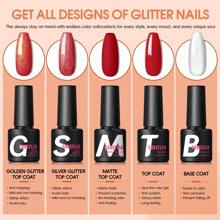 coscelia 25PCS Gel Nail Polish Set With Base Glitter Matte Glossy Top Coat Autumn Winter Colors 7ML Nail Gel Polish Kit Neede UV Lamp Long Lasting Glitter White Red Brown Black Nails For Women DIY Nail Salon Gift