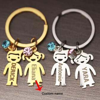 Customized Name Keychain, Personalized 1-6 Names, Personalized Crafts & Decorations, Creative Decor Customized Gifts For Valentine's Day, Father's Day, Mother's Day, Friends, Birthday, Couples, Christmas, Halloween,Toys & Games,Haunt Your Home,Unique Gift,Perfect For Home Decor