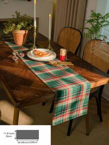 1 件渐变格子圣诞桌旗，涤纶布桌旗，圣诞装饰，波西米亚农舍乡村风桌旗，优雅的矩形桌旗，抗皱，防滑，绿色节日氛围家居装饰，非常适合圣诞装饰、餐厅派对装饰、餐桌装饰 - 彩色 - 查看 18