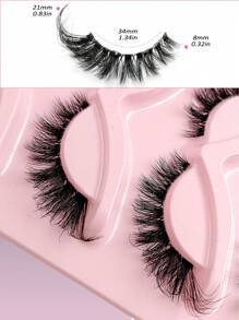 Asiteo 5 Pairs Cat Eye False Eyelashes, Transparent Band, Natural & Fluffy 3D Thick & Long Lashes, Create Fluttery Lash Extension Effect - 眼尾拉長款 - 查看 6