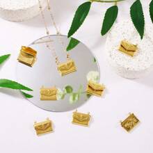 4pcs/20pcs Brass Locket Pendants Heart/Rectangle Photo Frame Charms For Anniversary Birthday Valentine's Day Necklace Gifts DIY