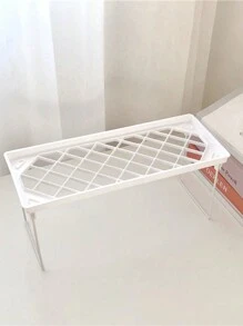 1pc Foldable Desk Storage Rack, Tabletop Riser Organizer, Bathroom & Kitchen Spice Shelf