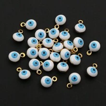 20pcs 8.5x6mm Enamel Evil Eyes Ball/Heart Charms Pendant Stainless Steel Small DIY Jewelry Making Accessories Findings - Evil Ball Charms - View 3