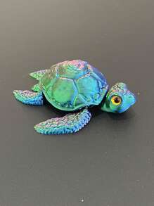 1pc Multi-Color 3D Printed Gradient Sea Turtle Model - Perfect Gift For Friends And Family - Art Desk Decor - Made Of Plastic