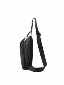 Men's Multifunctional Chest Bag With USB Charging Port, Lightweight Shoulder Bag, Mobile Crossbody Bag, Multi-Functional Solid Color Sports Hiking Large Capacity, Waterproof Commuting Fanny Bag, Christmas Belt Bag Travel Bag Winter Christmas Gift Black Bag Travel Essentials Holiday Essentials Bag For Men Fanny Pack Bags Men Summer Back To School The Sporty Life Vacation Bag Pack Waist Bag Spring School Supplies Pouch