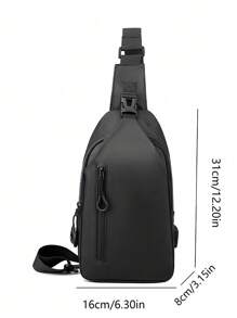 Men's Multifunctional Chest Bag With USB Charging Port, Lightweight Shoulder Bag, Mobile Crossbody Bag, Multi-Functional Solid Color Sports Hiking Large Capacity, Waterproof Commuting Fanny Bag, Christmas Belt Bag Travel Bag Winter Christmas Gift Black Bag Travel Essentials Holiday Essentials Bag For Men Fanny Pack Bags Men Summer Back To School The Sporty Life Vacation Bag Pack Waist Bag Spring School Supplies Pouch