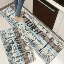 1pc Vintage Versatile Wood Grain Printed Water Absorbing Non-Slip Kitchen Mat, Single Set, Dirt Resistant & Machine Washable, Kitchen/Dining Room/Entryway Decor Mat - Multicolor - View 12