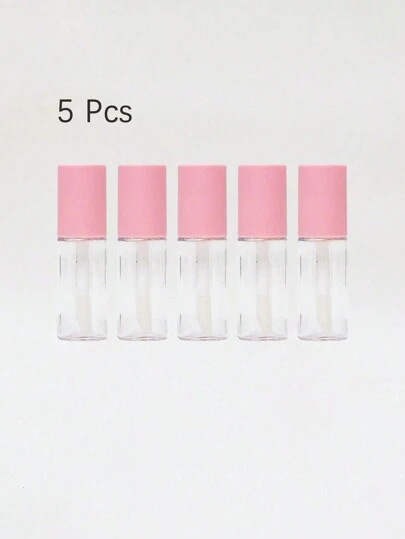 5 件/4 件/3 件/1 件 3ml 粉色黑色唇彩管、化妆品包装、可再填充迷你唇彩管、唇釉管、口红管、迷你样品唇彩管、化妆、便宜、房间装饰、梳妆台、旅行、卧室、化妆配件