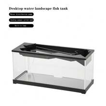 Small Fish Tank, Aquarium Tank With Build-In Light, Water Pump, Clear Cover, Landscaping System, High Transparency Acrylic Rectangular Fish Tank For Living Room