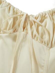 Women Summer Dress Solid Color Sleeveless Bandage Party A-Line Dress For Cocktail Nightclub Beach - 黃色 - 查看 8