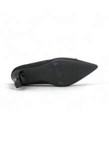 Scarpe con tacco alto, punta affusolata, finitura in raso, tacco sottile, adatte per matrimoni e feste, scarpe con tacco alto eleganti - nero - Visualizzare 4