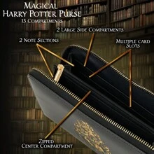 Harry Potter Purses Coin Purse With Card Slots Gift - Black - View 4