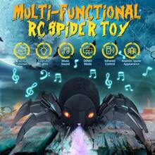 DEERC Remote Control Spider, Robot Spide With Spray And Lights, Robot Toy For Kids, For Halloween Xmas Birthday Party Joke Prank, Wireless RC Realistic Bot Moving Real Music Effect Tarantula