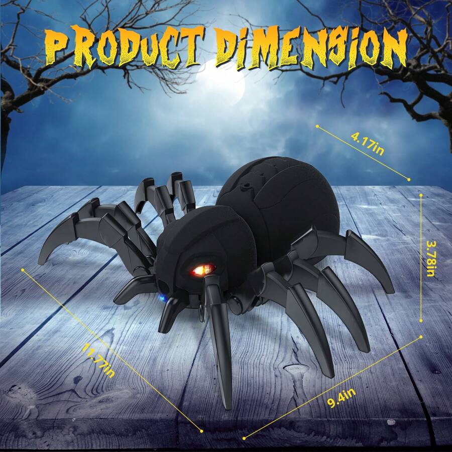 DEERC Remote Control Spider, Robot Spide With Spray And Lights, Robot Toy For Kids, For Halloween Xmas Birthday Party Joke Prank, Wireless RC Realistic Bot Moving Real Music Effect Tarantula