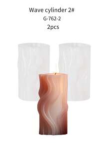 1pc Wavy Cylinder Silicone Candle Mold - DIY Mold, Convenient For Candle Making