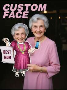 1pc Custom 3D Face Photo Pillow - Personalized Shaped Pillow From Your Photo, Funny Cartoon Face Pillow, Double-Sided Print, Unique Gift For Mom, Teacher, Grandma, Wife, Girlfriend, Or Friend, Ideal For Birthdays, Anniversaries, Valentine's Day, Weddings, Graduation, Mother's Day, And Christmas. Perfect For Home Decor